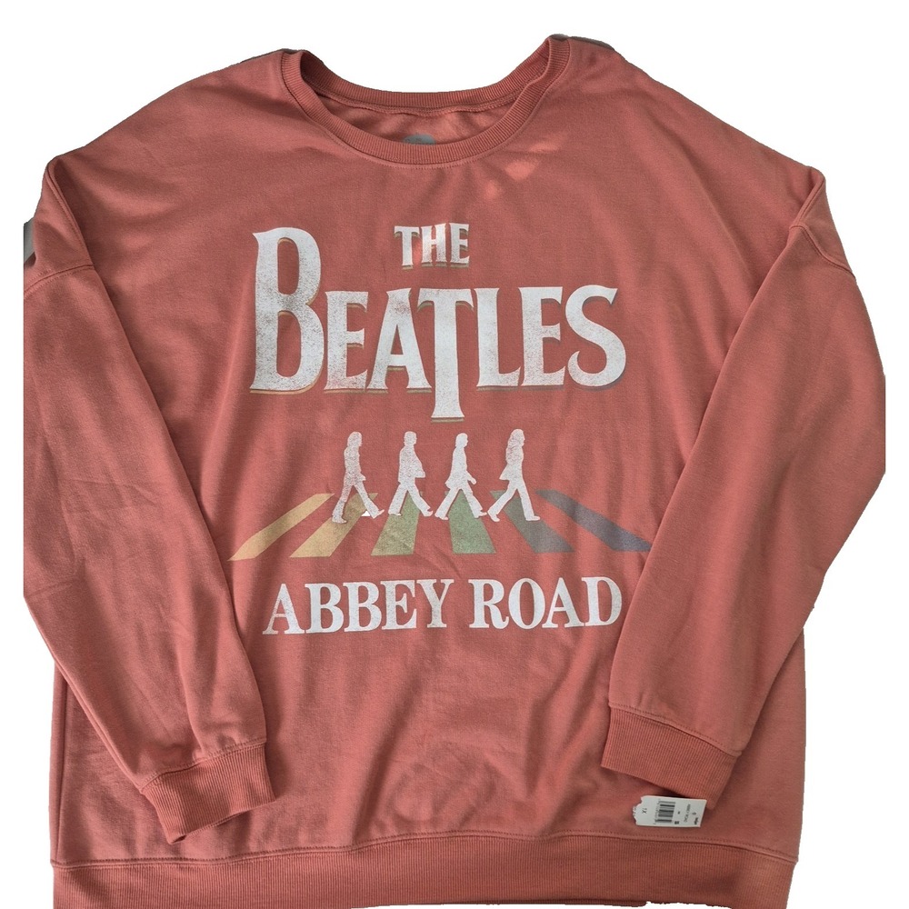 The Beatles T Shirt Womens 1X Rose Abby‎ Road Fleece Super Soft Long Sleeve NEW
